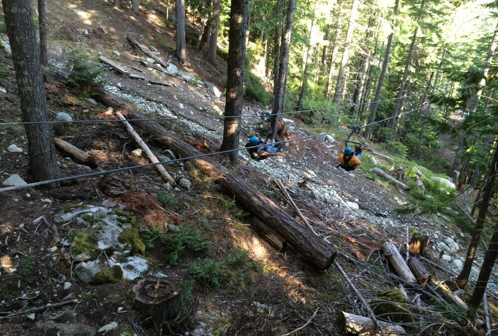 Zip-lining in Whistler, B.C.